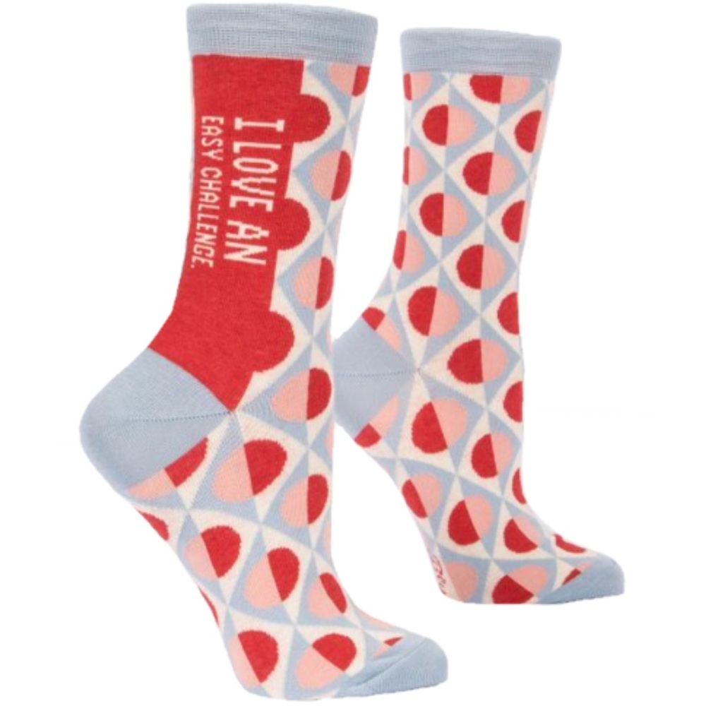 NWT "I love an easy challenge" Socks